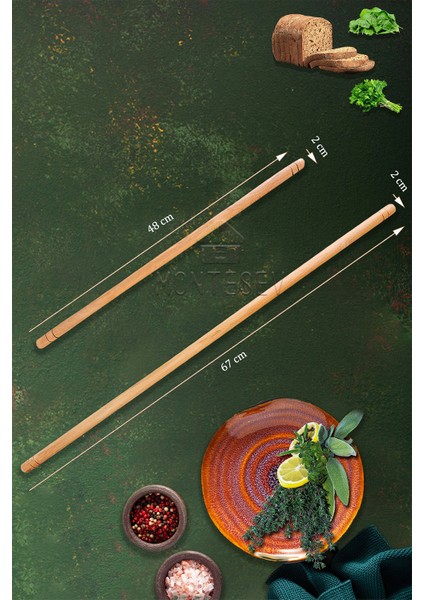 Zümrüt Serisi Ahşap Hamur Açma Oklavası Merdanesi Börek Seti 6 Lı Set Zmrset4 fırsatları