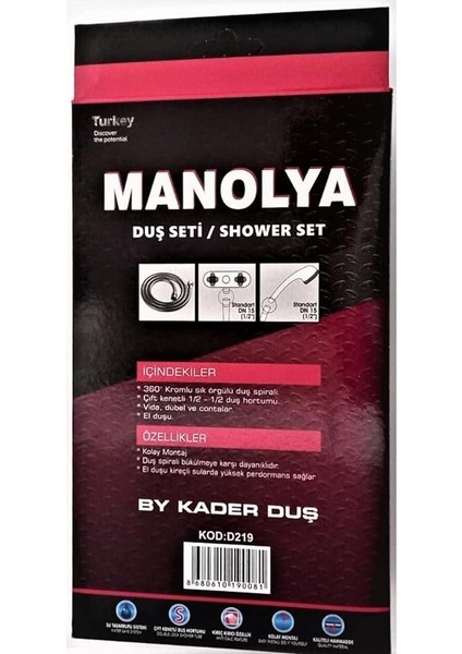 Duş Takımı Manolya Duş Seti 3'lü (Hortum+Mafsal+Başlık) fırsatları