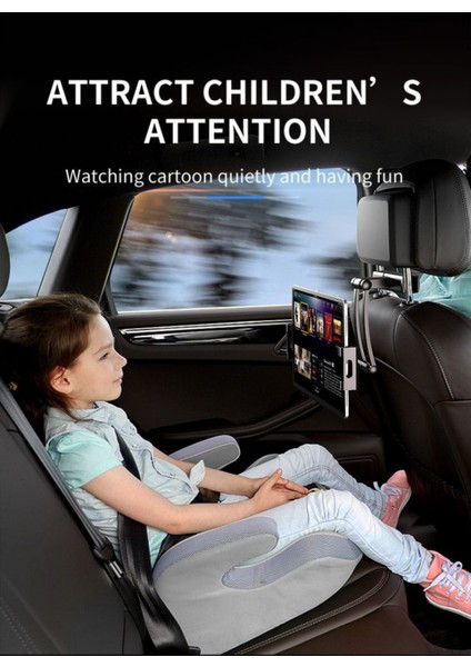 Universal Araç Arka Koltuk Başlıklı Teleskopik Tablet & Telefon Tutucu Siyah modelleri