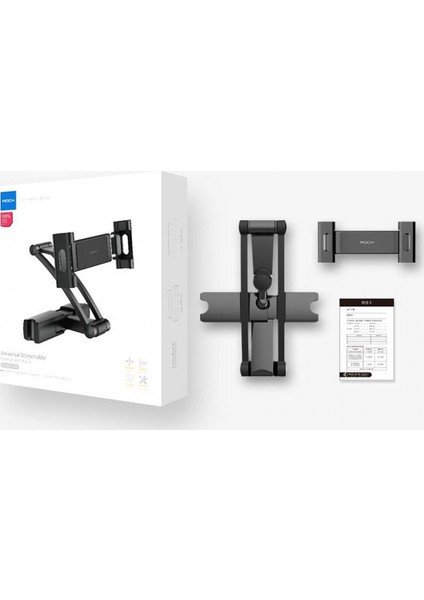 Universal Araç Arka Koltuk Başlıklı Teleskopik Tablet & Telefon Tutucu Siyah fırsatları