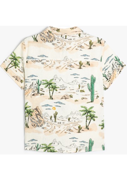 Gömlek Kısa Kollu Yaz Temalı Baskılı Cep Detaylı fiyatları