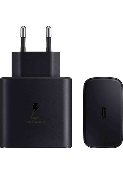 45W Typec Çıkışlı Süper Fast Destekli Şarj Adaptör Şarj Başlığı Siyah Renk