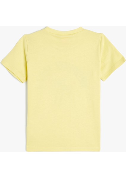 Tişört Tropik Baskılı Kısa Kollu Bisiklet Yaka Pamuklu fiyatları