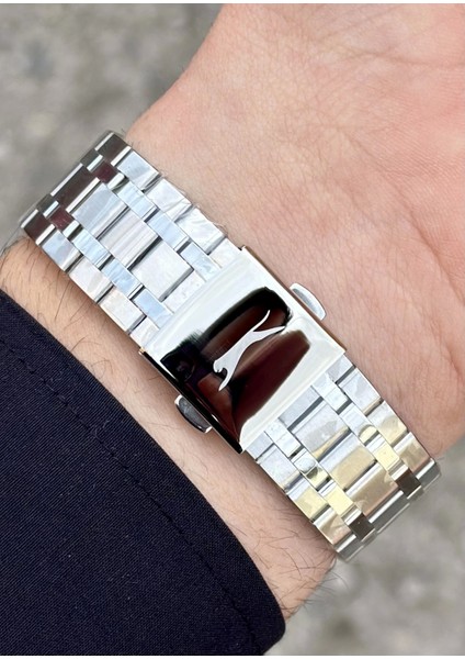 Gümüş Renk Çelik Kordon Siyah Kadran Erkek Kol Saati modelleri