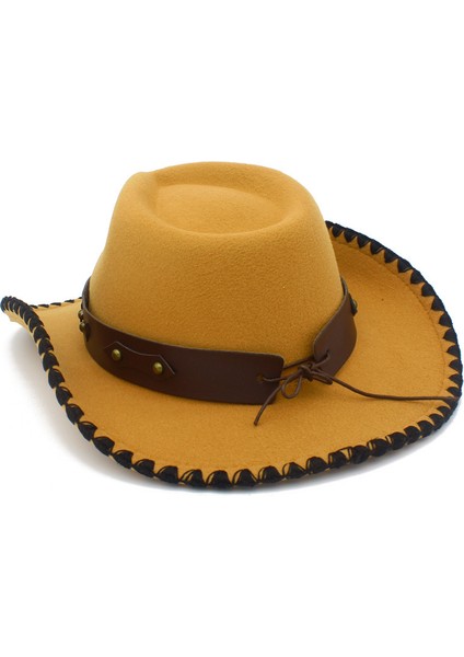 Boğa Başı Kemer Batı Kovboy Şapkası Erkek ve Kadın Açık Şövalye Şapkası (Yurt Dışından) indirimleri