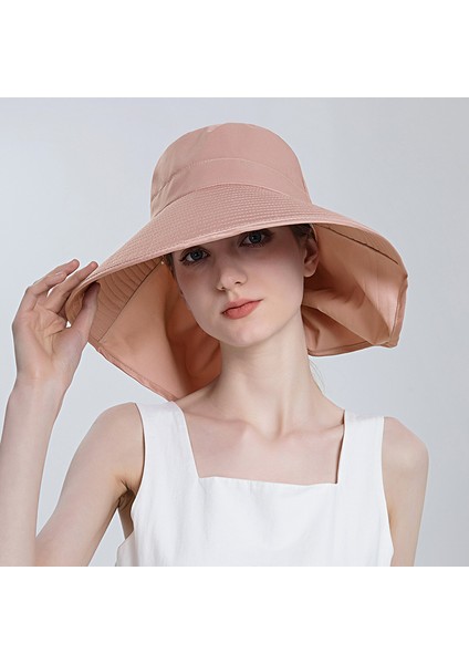 Güneş Şapkası Kadın Güneş Koruma Büyük Şapka Avrupa ve Amerika At Kuyruğu Balıkçı Şapkası Moda Güneş Şapkası Yaz Açık Büyük Şapka (Yurt Dışından)