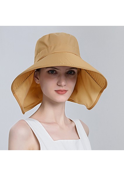 Güneş Şapkası Kadın Güneş Koruma Büyük Şapka Avrupa ve Amerika At Kuyruğu Balıkçı Şapkası Moda Güneş Şapkası Yaz Açık Büyük Şapka (Yurt Dışından)