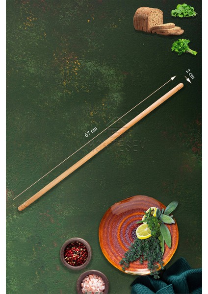 Zümrüt Serisi Ahşap Hamur Açma Oklavası Merdanesi Tahta Kaşık Börek Seti 5 Li Set ZMRSET14 modelleri