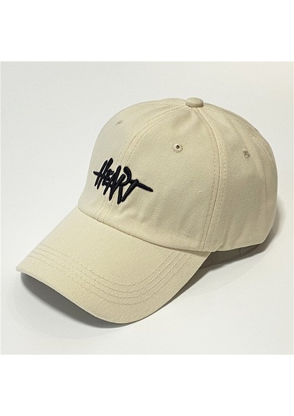 Şapka Erkek Kore Tarzı Üç Boyutlu Harfler Basit Açık Hava Güneşlik Beyzbol Şapkası Sivri Kapaklı Ilkbahar ve Yaz Seyahat Trendi (Yurt Dışından)