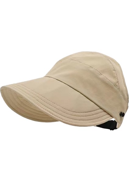 Ilkbahar ve Yaz Anti-Uv Ördek Dili Boş Silindir Şapka Açık Hava Sporları Çabuk Kuruyan Güneş Şapkası At Kuyruğu Güneş Koruma Şapkasına Bağlanabilir (Yurt Dışından)