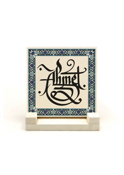 Geleneksel Hat Sanatı ile Doğal Taş Üzerine Yazılı Masaüstü Isimlik fiyatları