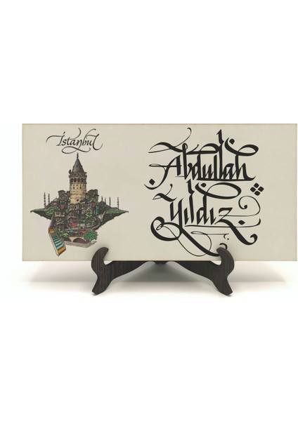 Geleneksel Hat Sanatı ile Mdf Üzerine Yazılı Masaüstü Isimlik fiyatları