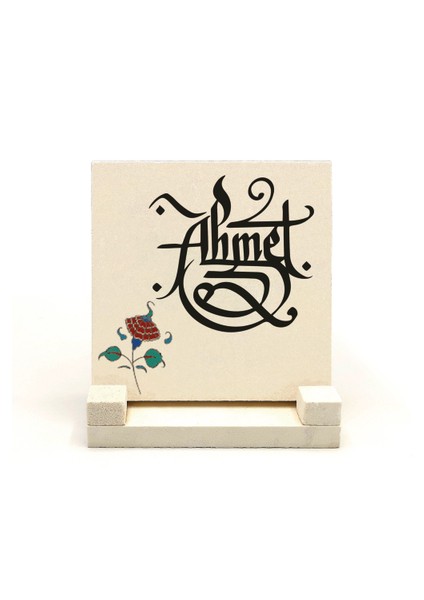 Geleneksel Hat Sanatı ile Doğal Taş Üzerine Yazılı Masaüstü Isimlik fiyatları