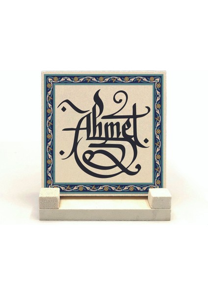 Geleneksel Hat Sanatı Ile Isim Yazılı Doğaltaş Masaüstü Isimlik 10X10 Kkd-20 fiyatları