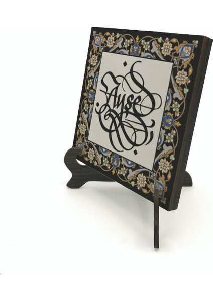 Geleneksel Hat Sanatı ile Mdf Üzerine Yazılı Masaüstü Isimlik