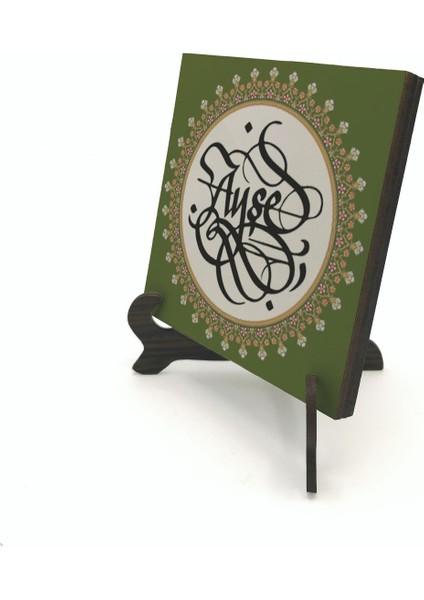 Geleneksel Hat Sanatı ile Mdf Üzerine Yazılı Masaüstü Isimlik