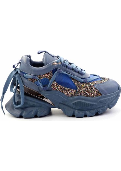 Kot Mavi Hakiki Deri Kadın Sneaker K01480004703