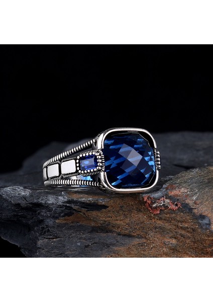 Zirkon Taşlı Model 925 Ayar Gümüş Erkek Yüzük