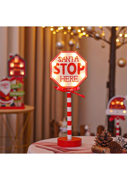 LED Noel Dekoratif Işıklar Şenlikli Bir Atmosfer Penceresi Noel Şapka Taç Süsleri Modelleme Işıkları (Yurt Dışından)
