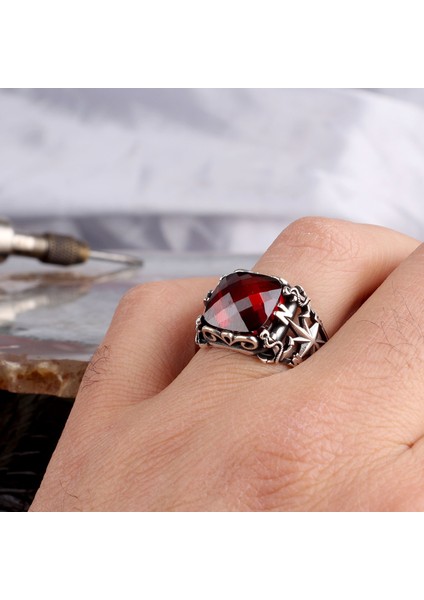 Zirkon Taşlı Pusula Model 925 Ayar Gümüş Erkek Yüzük modelleri