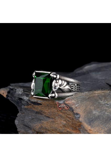 Zirkon Taşlı Kartal Model 925 Ayar Gümüş Erkek Yüzük fiyatları