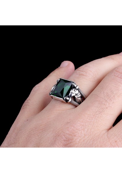 Zirkon Taşlı Kartal Model 925 Ayar Gümüş Erkek Yüzük modelleri