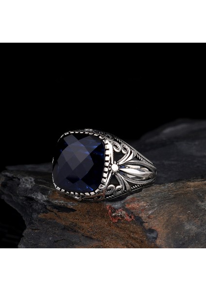 Zirkon Taşlı 925 Ayar Gümüş Erkek Yüzük