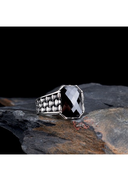 Zirkon Taşlı Model 925 Ayar Gümüş Erkek Yüzük