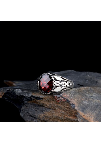 Zirkon Taşlı Oval Model 925 Ayar Gümüş Erkek Yüzük fiyatları