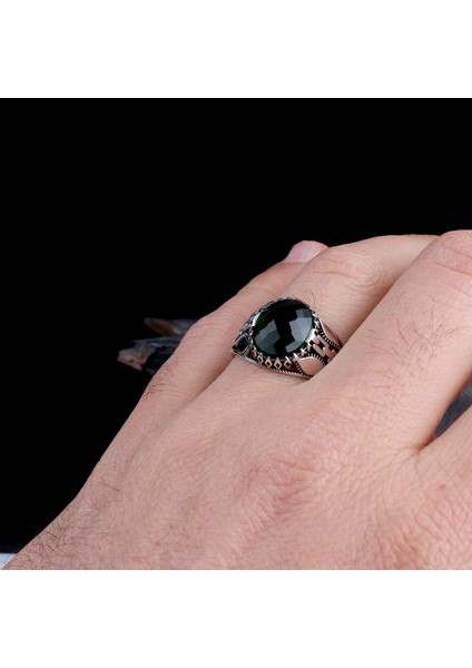 Zirkon Taşlı Oval Model 925 Ayar Gümüş Erkek Yüzük modelleri