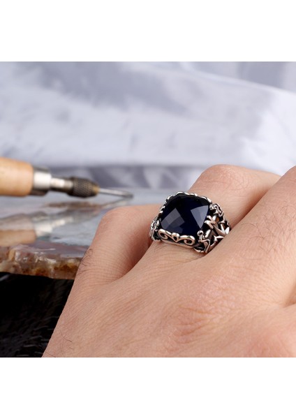 Zirkon Taşlı Pusula Model 925 Ayar Gümüş Erkek Yüzük modelleri