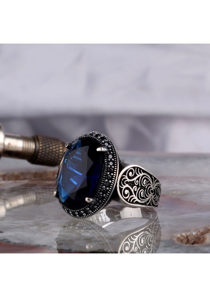 Zirkon Taşlı Oval Model 925 Ayar Gümüş Erkek Yüzük fiyatları