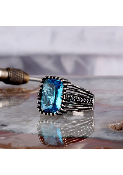 Zirkon Taşlı Model 925 Ayar Gümüş Erkek Yüzük fiyatları