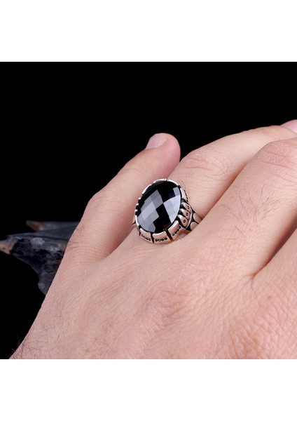 Zirkon Taşlı Oval Model 925 Ayar Gümüş Erkek Yüzük modelleri