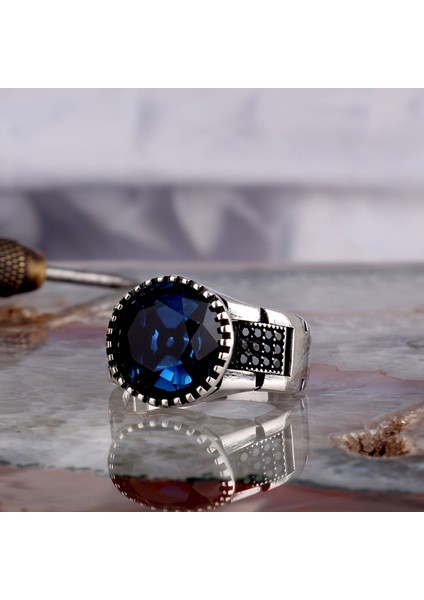 Zirkon Taşlı Oval Model 925 Ayar Gümüş Erkek Yüzük fiyatları