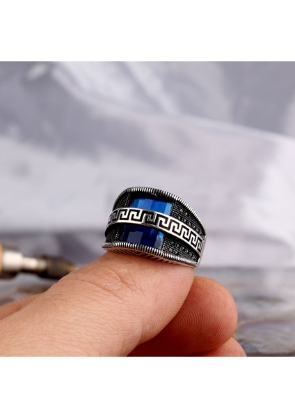 Siyah Zirkon Taşlı Model 925 Ayar Gümüş Erkek Yüzük modelleri