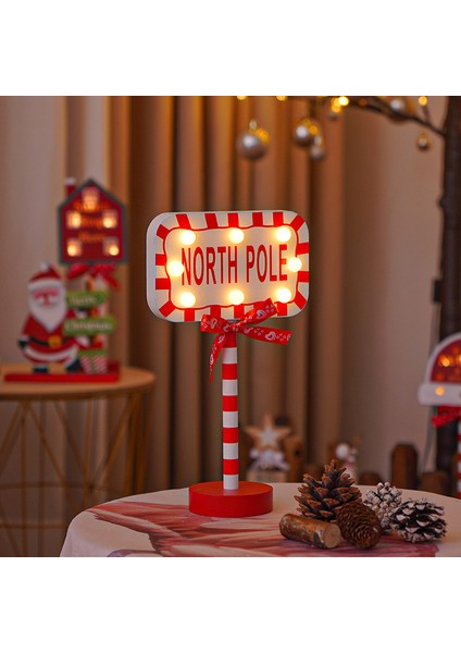LED Noel Dekoratif Işıklar Şenlikli Bir Atmosfer Penceresi Noel Şapka Taç Süsleri Modelleme Işıkları (Yurt Dışından)
