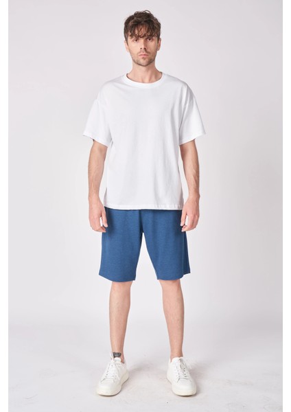 Erkek Dokulu Oversize Bermuda