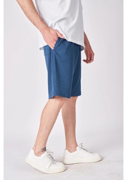 Erkek Dokulu Oversize Bermuda