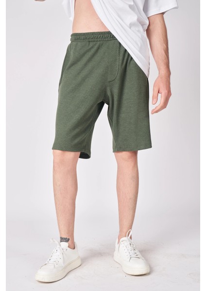 Erkek Dokulu Oversize Bermuda