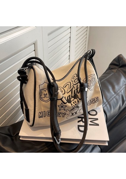 Kadınlar Için Niş Tasarımcı Kanvas Çanta 2024 Yeni Sonbahar ve Kış Popüler Karikatür Yastık Çanta Büyük Kapasiteli Tek Omuz Crossbody Çanta (Yurt Dışından) fiyatları