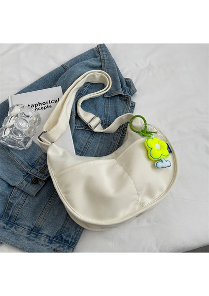Kadınlar Için Büyük Kapasiteli Kanvas Çanta 2024 Yeni Moda Bahar Moda Çanta Çok Yönlü Crossbody Çanta Yabancı Stil Omuz Çantası (Yurt Dışından)