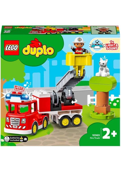 ® DUPLO® İtfaiye Kamyonu 10969 - 2 Yaş & Üzeri Çocuklar için Eğitici Oyuncak Yapım Seti (21 Parça)