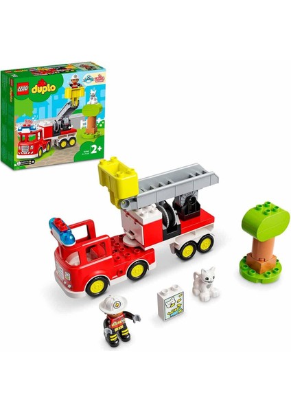 ® DUPLO® İtfaiye Kamyonu 10969 - 2 Yaş & Üzeri Çocuklar için Eğitici Oyuncak Yapım Seti (21 Parça)