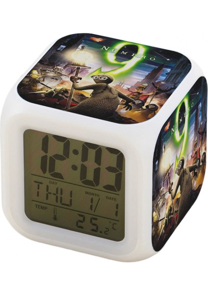 Küçük Boy Mini LED Dijital Erkek Anime Çalar Saat Çocuk Yatak Odası Dekoru JINGYI962 (Yurt Dışından)