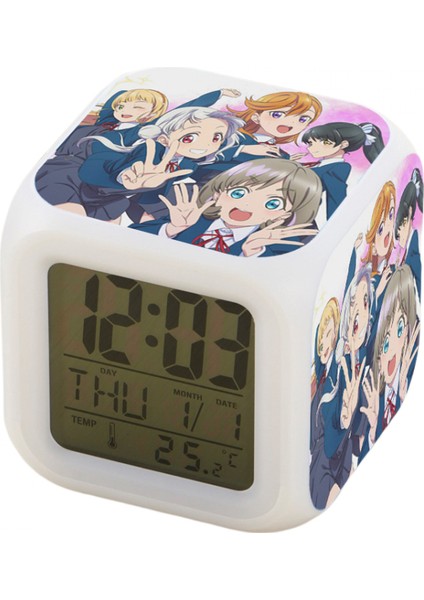 Küçük Boy Mini LED Dijital Erkek Anime Çalar Saat Çocuk Yatak Odası Dekoru JINGYI619 (Yurt Dışından)