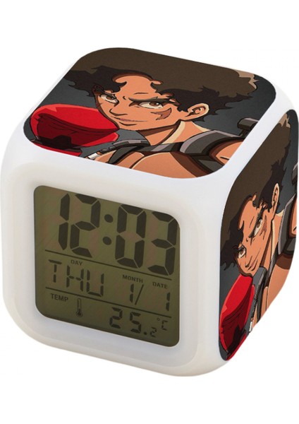 Küçük Boy Mini LED Dijital Erkek Anime Çalar Saat Çocuk Yatak Odası Dekoru JINGYI604 (Yurt Dışından)