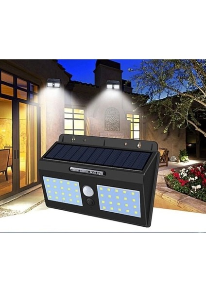 Solar Panel Sensörlü 40 LED Duvar Apliği