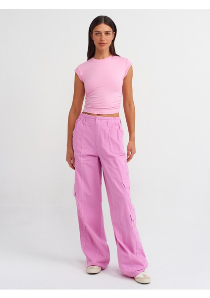 30899 Yanları Büzgü Detaylı Top-Açık Pembe modelleri