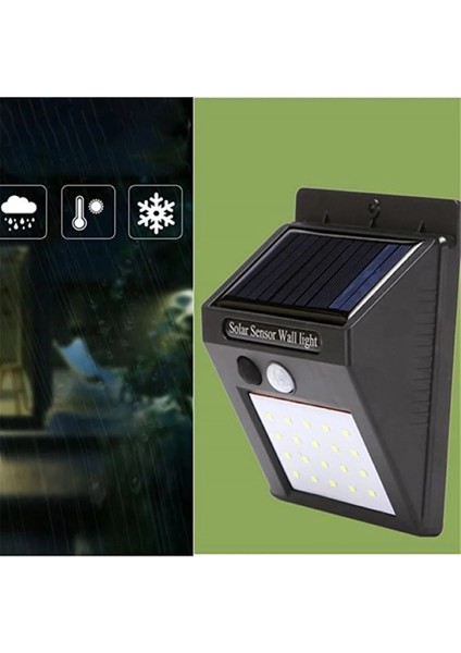 Solar Panel Sensörlü 20 LED Duvar Apliği OS022SMD1